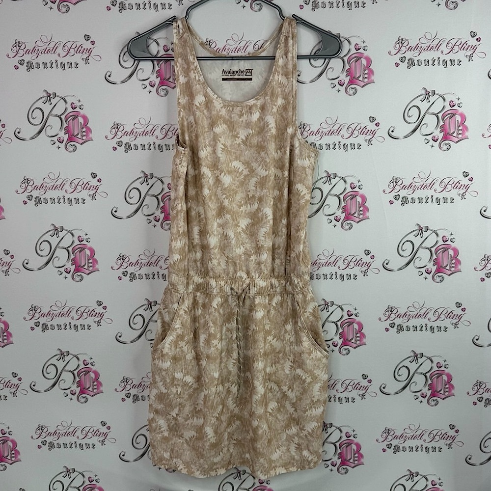 Avalanche romper onesie jumper floral watercolor Beige Patterned Mini Dress